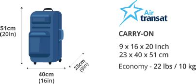 carry on luggage air transat.